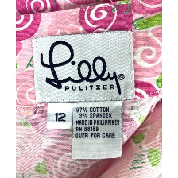 Lilly Pulitzer Women's Mini Skirt Snails Pink Green Size 12 - Picture 6 of 7